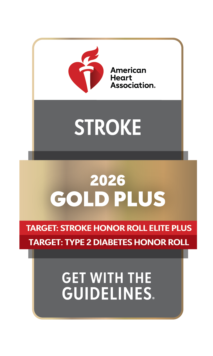 American Heart Association Get With The Guidelines Stroke Gold Plus Elite Plus 2026 award